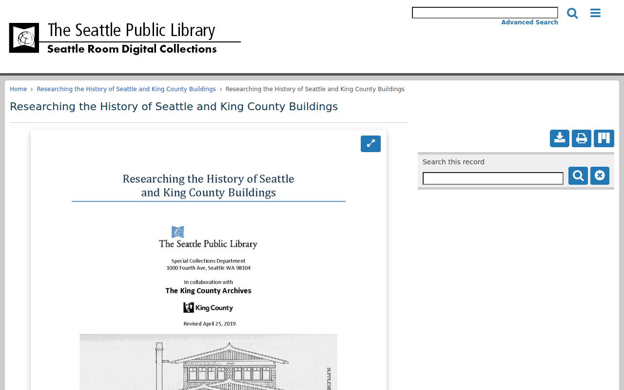 Seattle and King County building history guide for Maple Valley address research