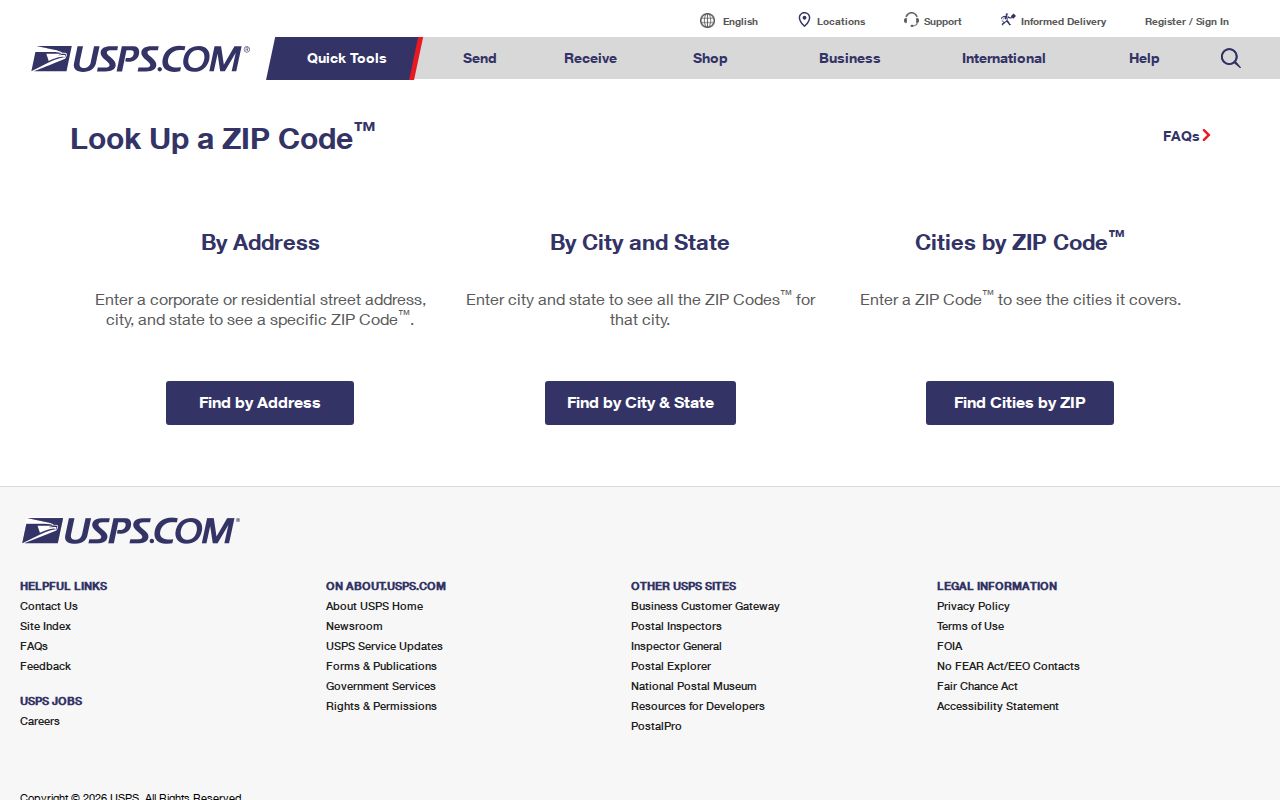 USPS ZIP Code Lookup modes for a Maple Valley address